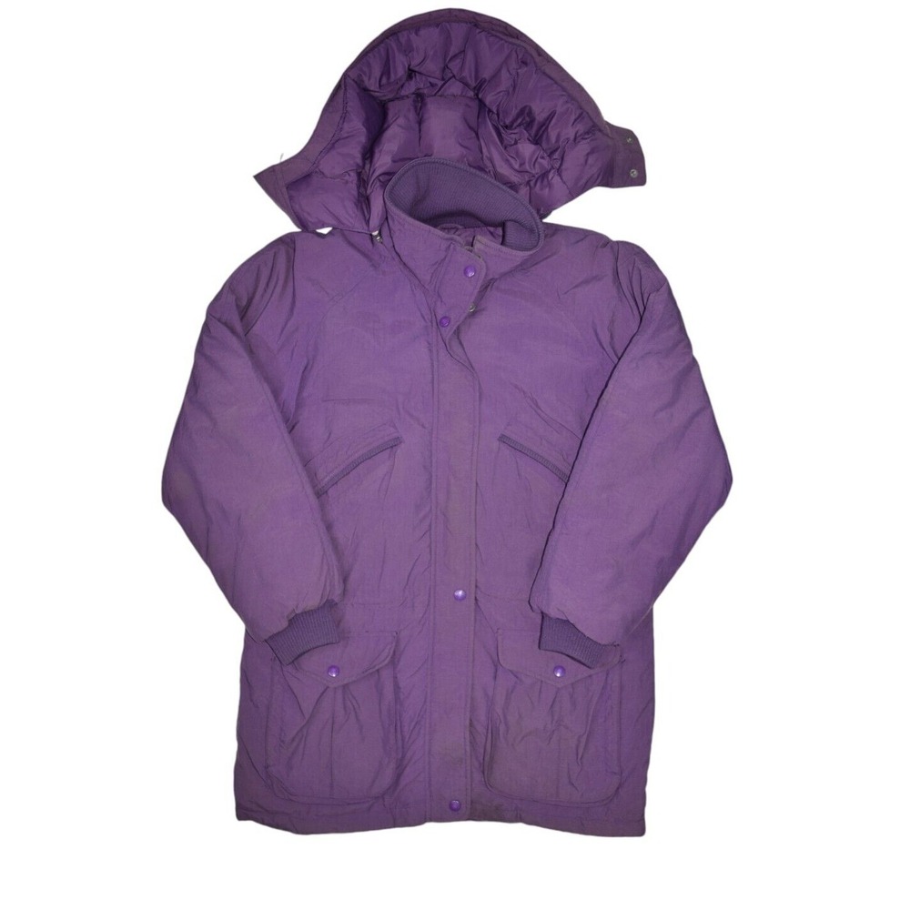 Vintage Eddie Bauer Jacket Womens Medium Purple Goose Down Insulated Parka